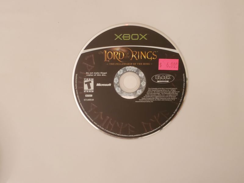 Microsoft Xbox Lord of the Rings Fellowship of the Ring video game