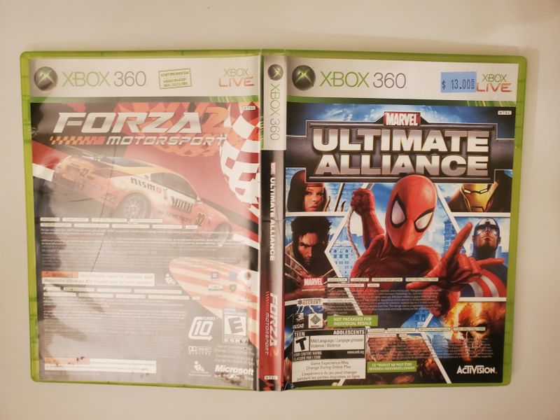 Microsoft Xbox 360 Forza 2 Motorsport Marvel Ultimate Alliance video game