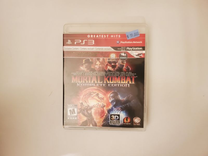 Sony Playstation 3 Mortal Kombat Komplete Edition Greatest Hits video game