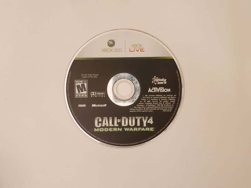 Microsoft Xbox 360 Call of Duty 4 Modern Warfare video game