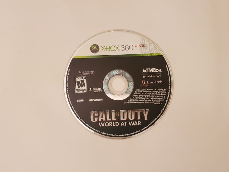 Microsoft Xbox 360 Call of Duty World at War video game