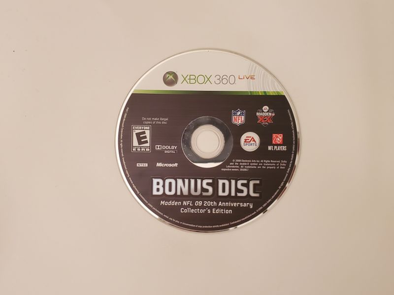 Microsoft Xbox 360 Madden NFL 09 20th Anniversary Collector's Edition (Bonus Disc) video game
