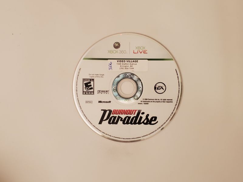 Microsoft Xbox 360 Burnout Paradise video game