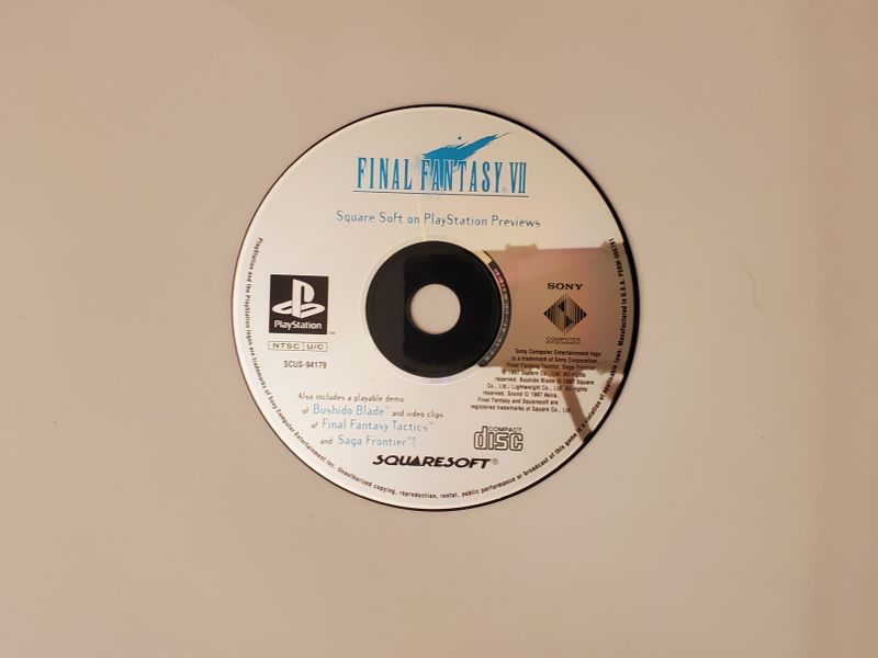 Sony PlayStation 1 Final Fantasy VII: Square Soft on PlayStation Previews (Demo Disc) video game