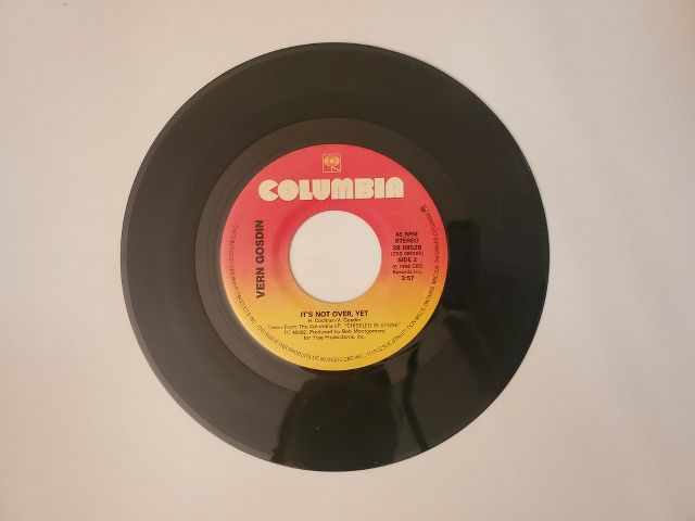 Vern Gosdin It's Not Over, Yet / Who You Gonna Blame It On This Time vinyl record