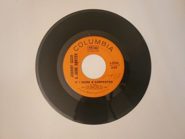 Johnny Cash & June Carter If I Were a Carpenter / 'Cause I Love You vinyl record