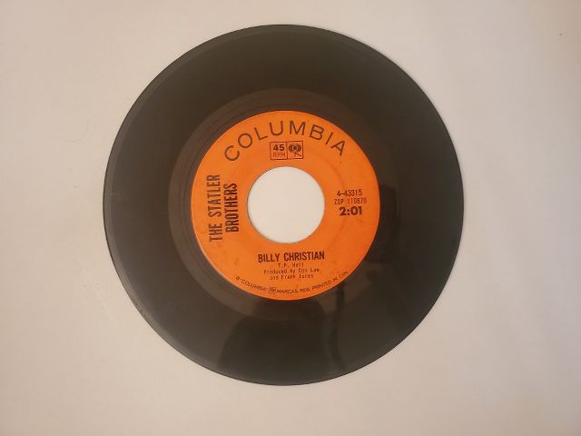 The Statler Brothers Billy Christian / Flowers on the Wall vinyl record