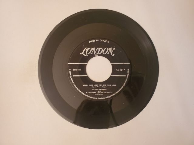 David Whitfield, Mantovani and His Orchestra When You Lose the One You Love / Angelus vinyl record