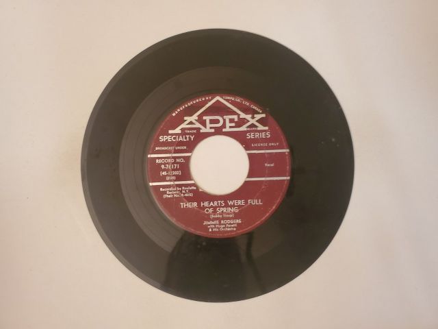 Jimmie Rodgers & His Orchestra Their Hearts Were Full of Spring / Honeycomb vinyl record