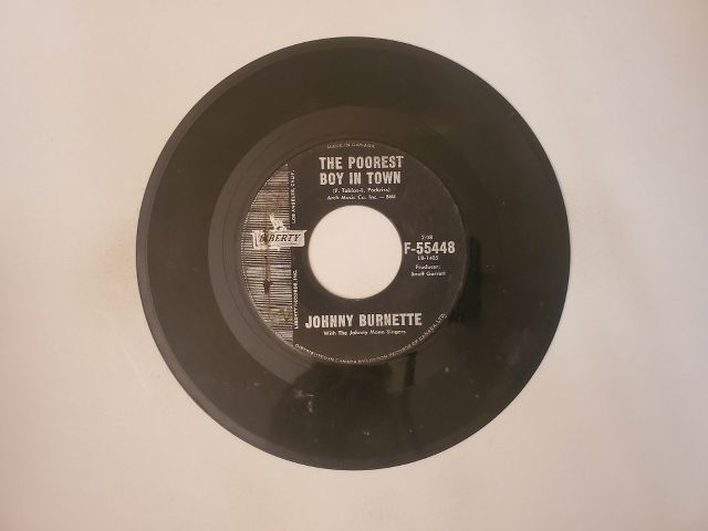 Johnny Burnette The Poorest Boy in Town / The Fool of the Year vinyl record
