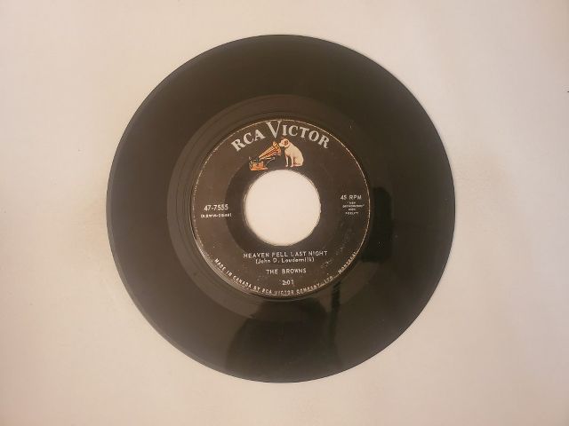 The Browns Heaven Fell Last Night / The Three Bells vinyl record
