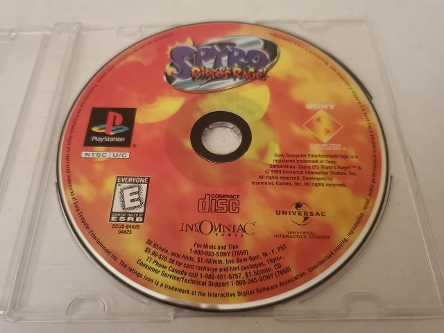 Sony Playstation 1 Spyro Ripto's Rage! video game