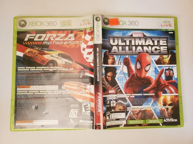 Microsoft Xbox 360 Forza Motorsport Marvel Ultimate Alliance video game