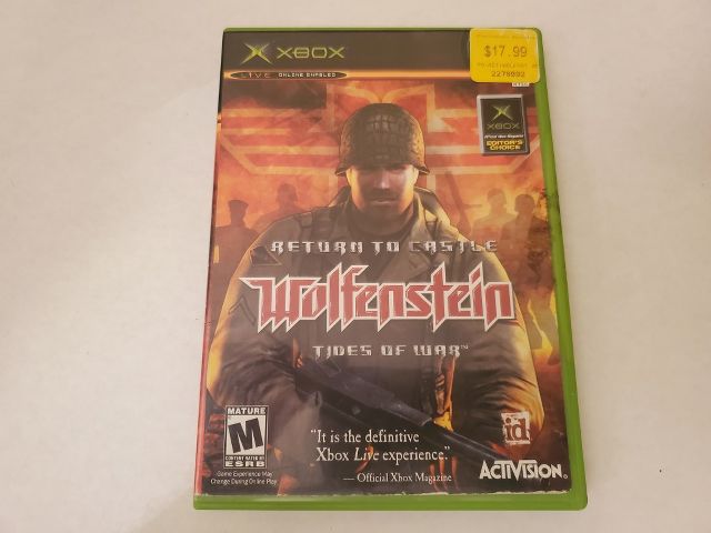 Microsoft Xbox Return to Castle Wolfenstein Tides of War video game
