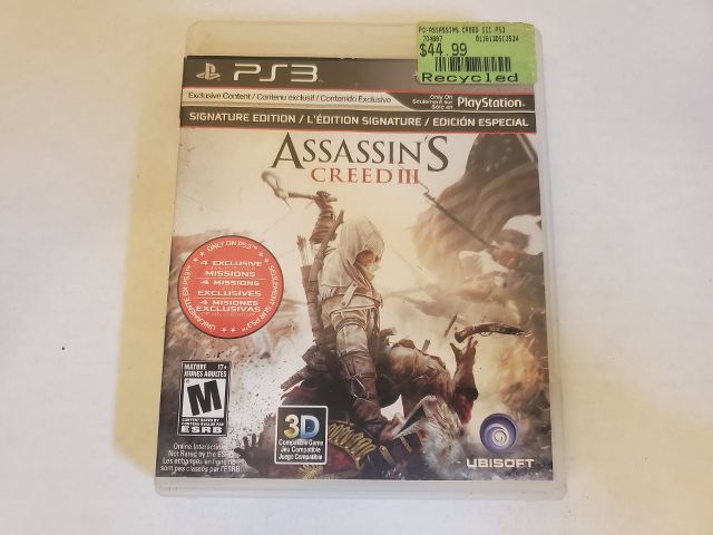 Sony Playstation 3 Assassin's Creed III Signature Edition video game