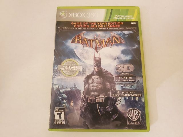 Microsoft Xbox 360 Batman Arkham Asylum Game of the Year Edition Platinum Hits video game