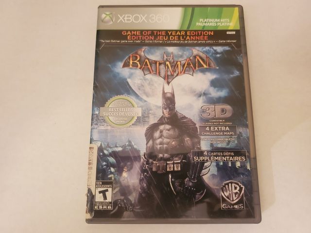Microsoft Xbox 360 Batman Arkham Asylum Game of the Year Edition Platinum Hits video game