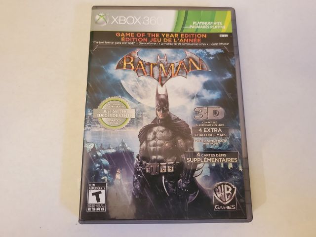 Microsoft Xbox 360 Batman Arkham Asylum Game of the Year Edition Platinum Hits video game