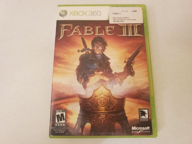 Microsoft Xbox 360 Fable III video game