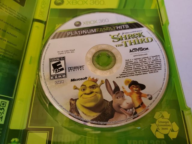 Microsoft Xbox 360 Shrek The Third Platinum Family Hits video game