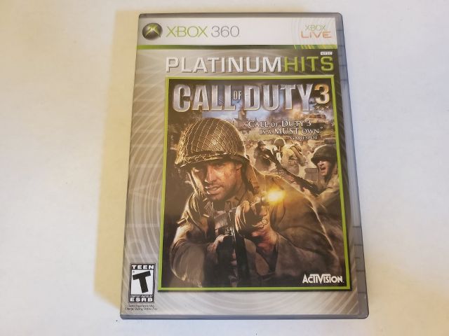 Microsoft Xbox 360 Call of Duty 3 Platinum Hits video game