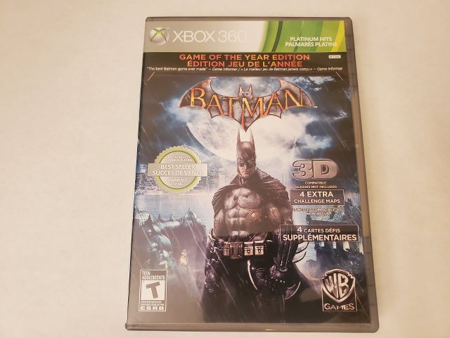 Microsoft Xbox 360 Batman Arkham Asylum Game of the Year Edition Platinum Hits video game