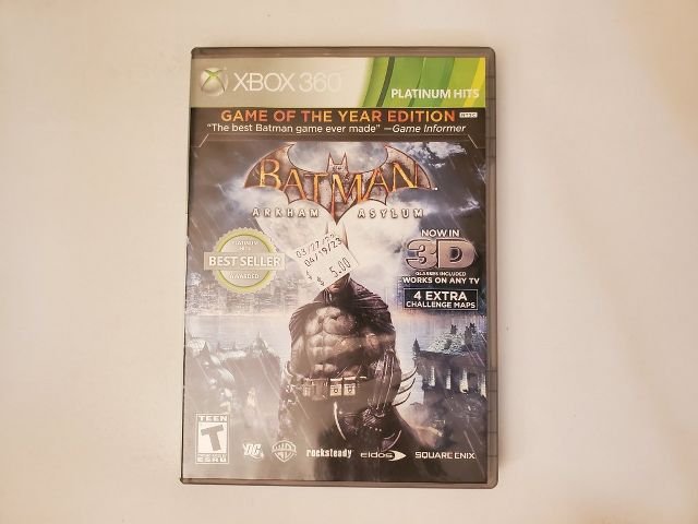 Microsoft Xbox 360 Batman Arkham Asylum Game of the Year Platinum Hits video game