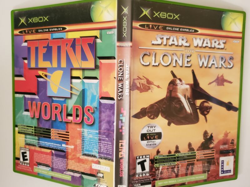 Microsoft Xbox Star Wars The Clone Wars Tetris Worlds video game