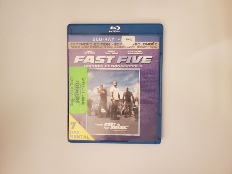 Blu-Ray Fast Five video game