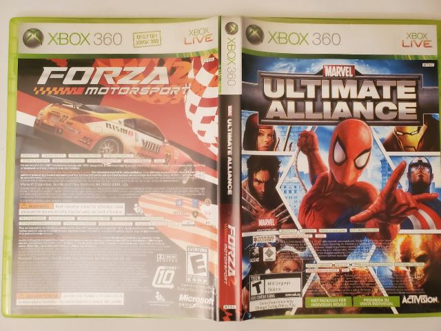 Microsoft Xbox 360 Forza 2 Motorsport Marvel Ultimate Alliance video game