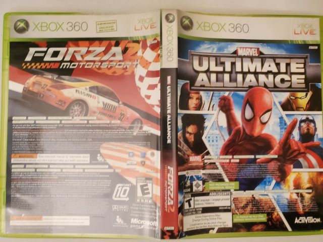 Microsoft Xbox 360 Forza 2 Motorsport Marvel Ultimate Alliance video game