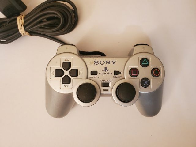 Sony Playstation 1 Silver Analog Wired Controller video game