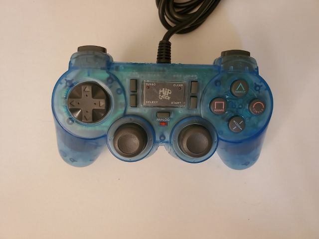 Sony Playstation 1 Hip Gear Blue Analog Wired Controller video game