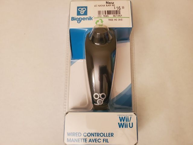 Nintendo Wii Black Wired Nunchuk Controller video game