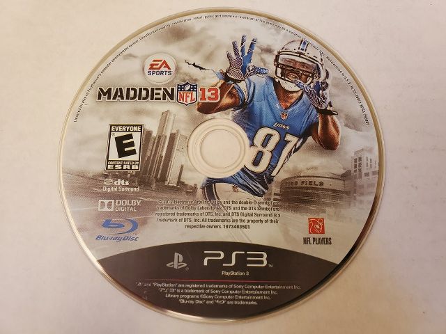 Sony Playstation 3 Madden 13 video game