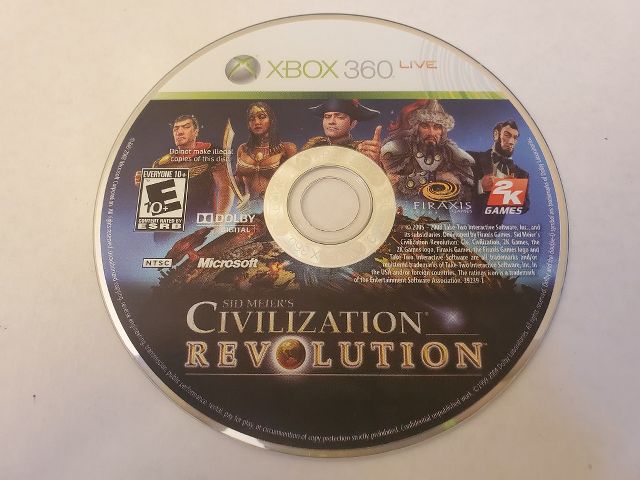 Microsoft Xbox 360 Civilization Revolution video game