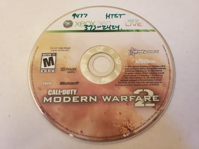 Microsoft Xbox 360 Call of Duty Modern Warfare 2 video game