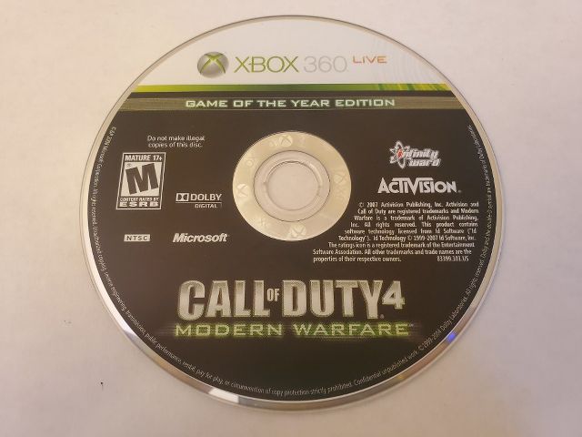 Microsoft Xbox 360 Call of Duty 4  Modern Warfare video game