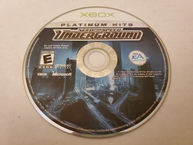 Microsoft Xbox Need For Speed Underground Platinum Hits video game