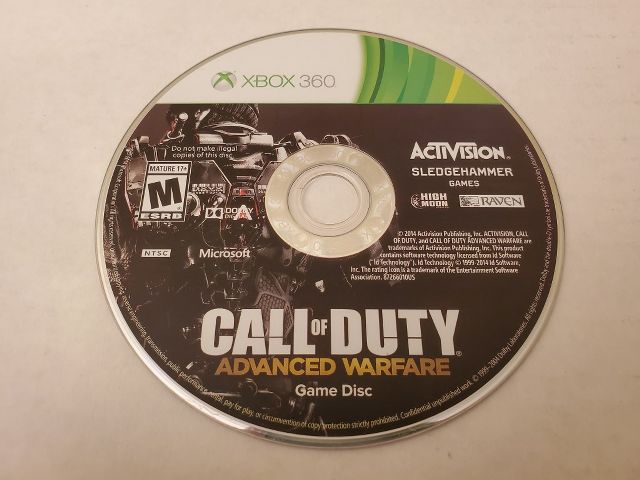 Microsoft Xbox 360 Call of Duty Advanced Warfare Game Disc video game