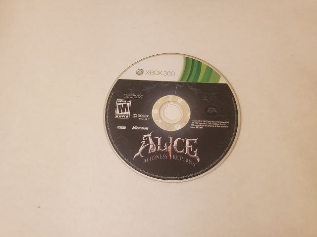 Microsoft Xbox 360 Alice Madness Returns video game