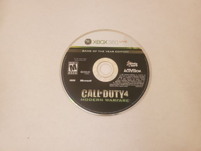 Microsoft Xbox 360 Call of Duty 4 Modern Warfare Game of the year edition video game