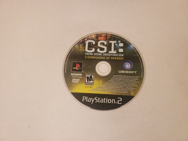 Sony Playstation 2 Crime Scene Investigation 3 Dimensions of Murder video game