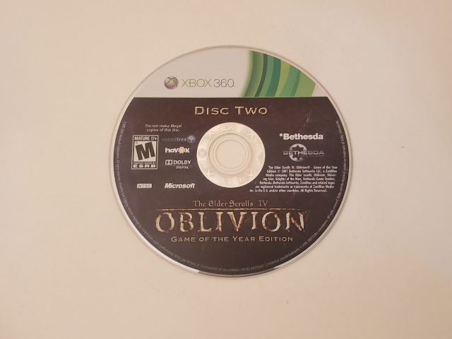 Microsoft Xbox 360 The Elder Scrolls IV Oblivion Disc 2 Game of the Year Edition video game