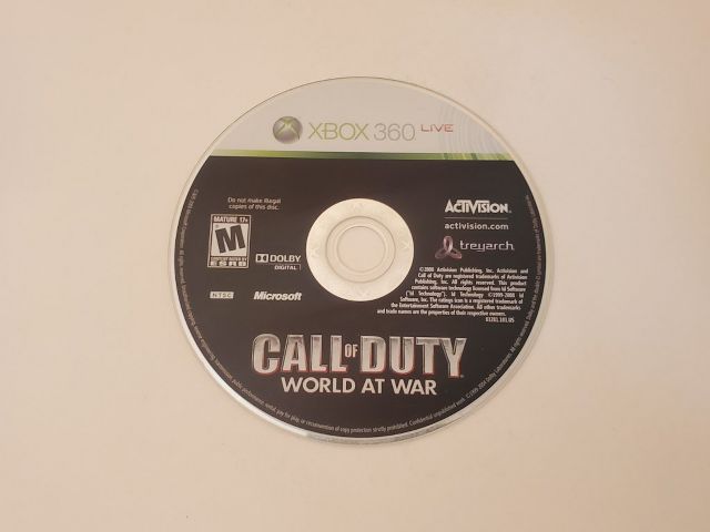 Microsoft Xbox 360 Call of Duty World At War video game