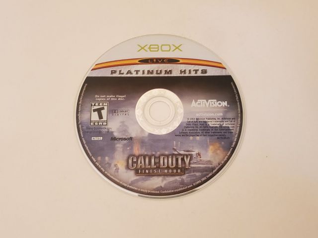 Microsoft Xbox Call of Duty Finest Hour Platinum Hits video game