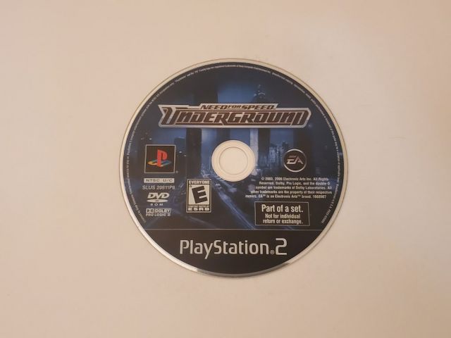 Sony Playstation 2 Need for Speed Underground video game