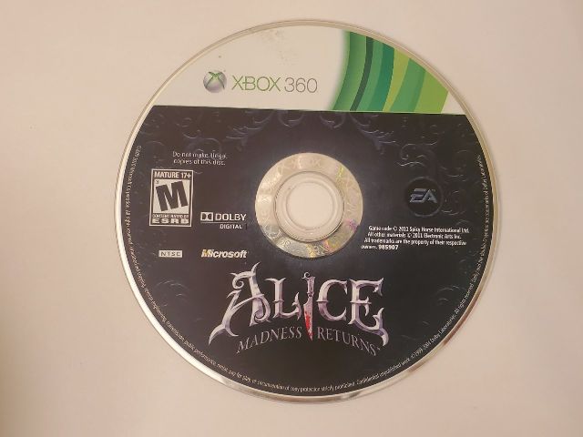 Microsoft Xbox 360 Alice Madness Returns video game