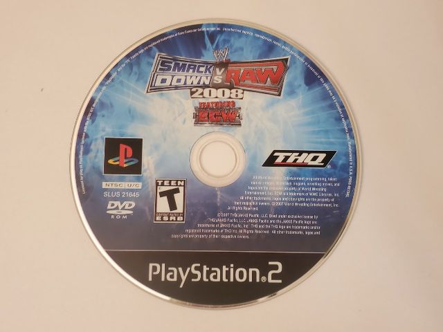 Sony Playstation 2 WWE SmackDown vs. Raw 2008 video game
