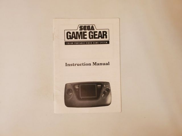 Sega Game Gear Instruction Manual video game